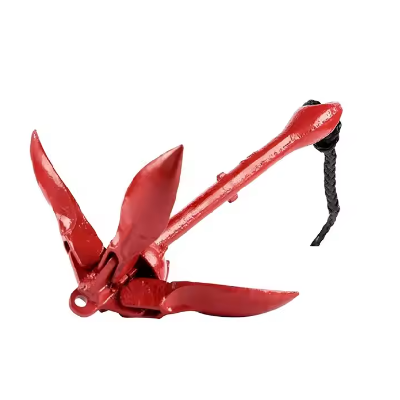 Customized 4-fluke Folding Anchor Kit Hot Dip Galvanized Grapnel Kayak Folding Boat Anchor Kit